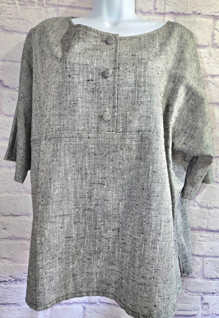 Givenchy En Plus Gray Dolman Sleeve Top Large Lightweight